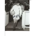 Football Johnny Giles 10x8 Signed B/W Photo Pictured Leading Leeds United Out In The Early