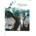 Football Bobby Moncur 10x8 Signed Colour Photo Pictured Parading The Fairs Cup After Newcastle