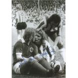 Football Alan Birchenall and Tony Currie double signed 10 x 8inch b/w photo. Good Condition. All