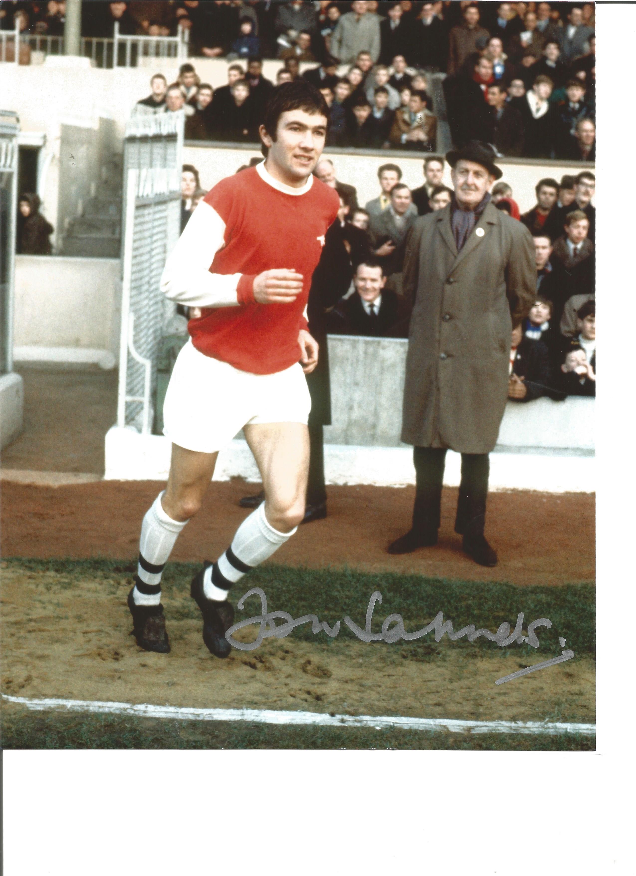 Football Jon Sammels 10x8 Signed Colour Photo Pictured Running Out At Highbury During His Time