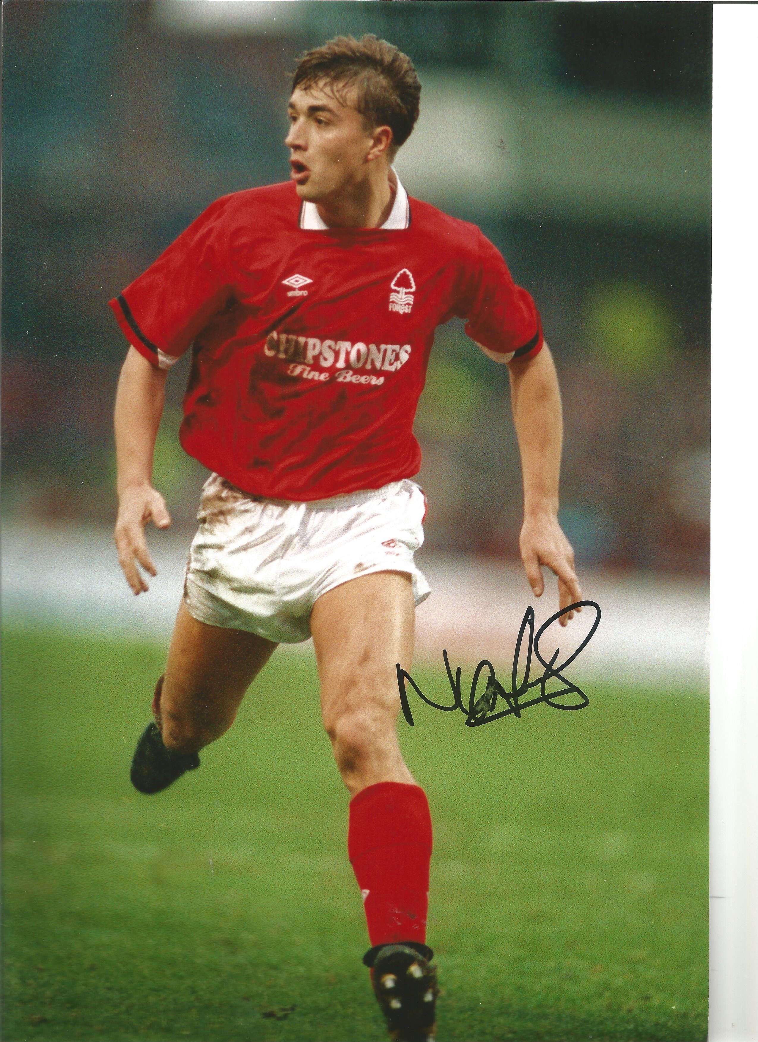 Football Nigel Jemson 12x8 Signed Colour Photo Pictured Playing For Nottingham Forest. Good