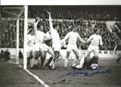 Football Garry Sprake 12x8 inch Signed B/W Photo Pictured In Action For Leeds United. Good