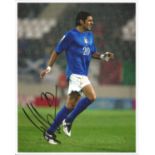 Football Simone Perrotta 10x8 signed colour photo pictured in action for Italy. Good Condition.