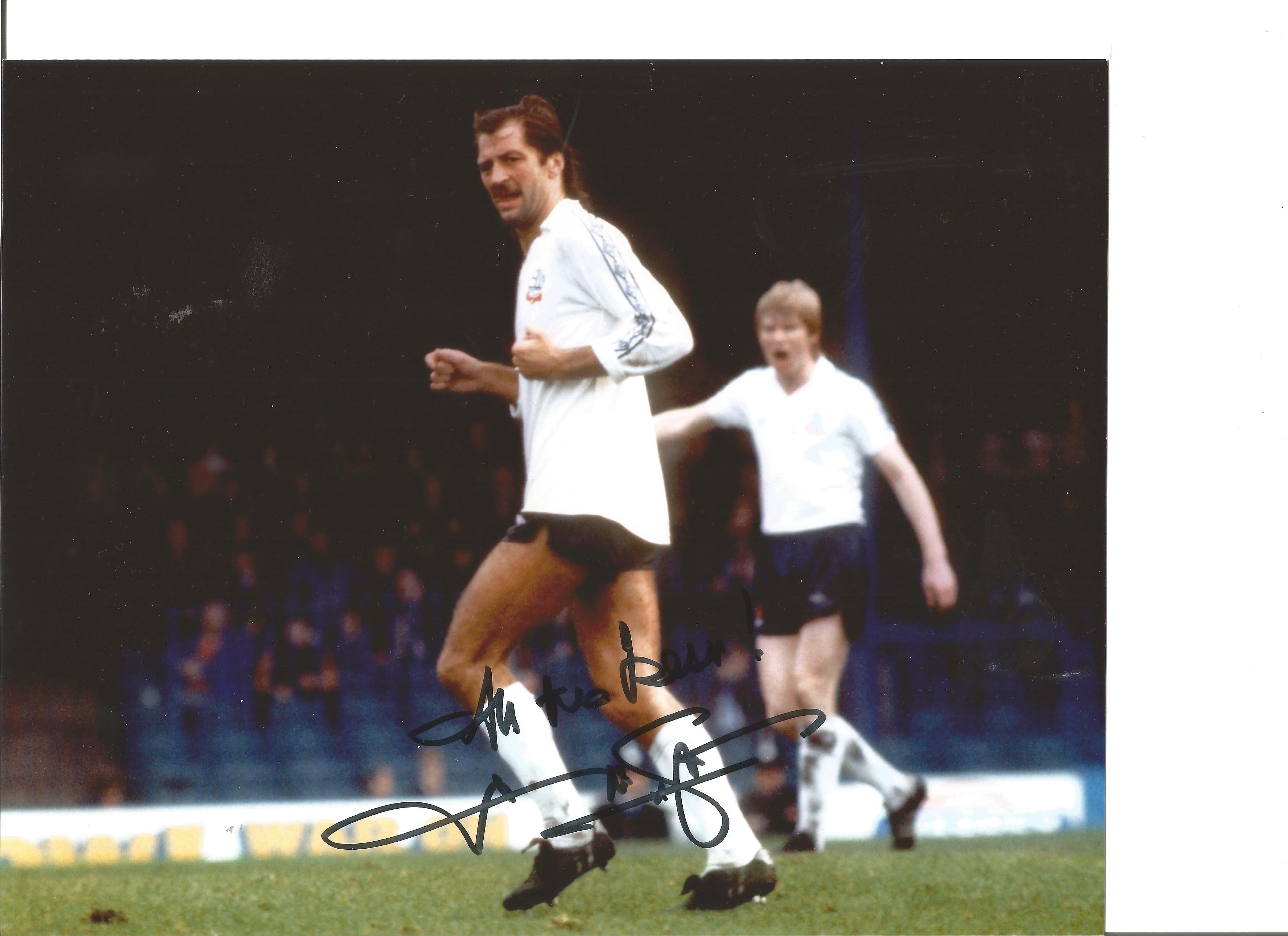 Football Paul Allen 10x8 Signed B/W Photo Pictured Celebrating After West Ham Winning The 1980 FA