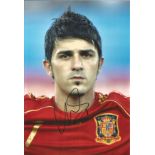 Football David Villa 12x8 signed colour photo pictured on duty for Spain. Good Condition. All