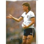 Football Mike Duxbury 12x8 Signed Colour Photo Pictured In Action For England . Good Condition.