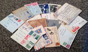Assorted postal history collection from various countries. Includes letters and postcards. Good