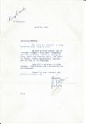 Bing Crosby PRINTED signed letter dated 1945. Good condition. We combine postage on multiple winning