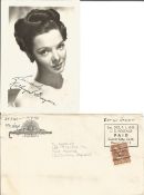 Kathryn Grayson PRINTED signed photo and envelope from MGM 1946. Good condition. We combine