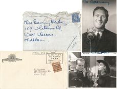 Envelope from Jack Watson 23/7/45 and envelope from Lassie MGM and signed photo Hubert. Good