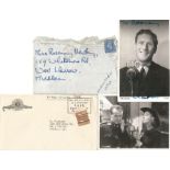 Envelope from Jack Watson 23/7/45 and envelope from Lassie MGM and signed photo Hubert. Good