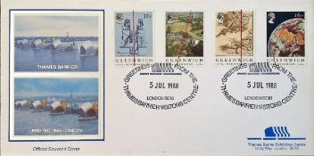 Thames Barrier Exhibition centre FDC. 5/7/1988 London SE18 postmark. Good condition. We combine