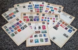 European stamp collection on 20 loose album pages. Includes Switzerland, Portugal, Italy and