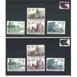 GB unmounted mint stamp collection. 2 sets 1988 QEII castles stamp values £1, £1. 5, £2 and £5. Good
