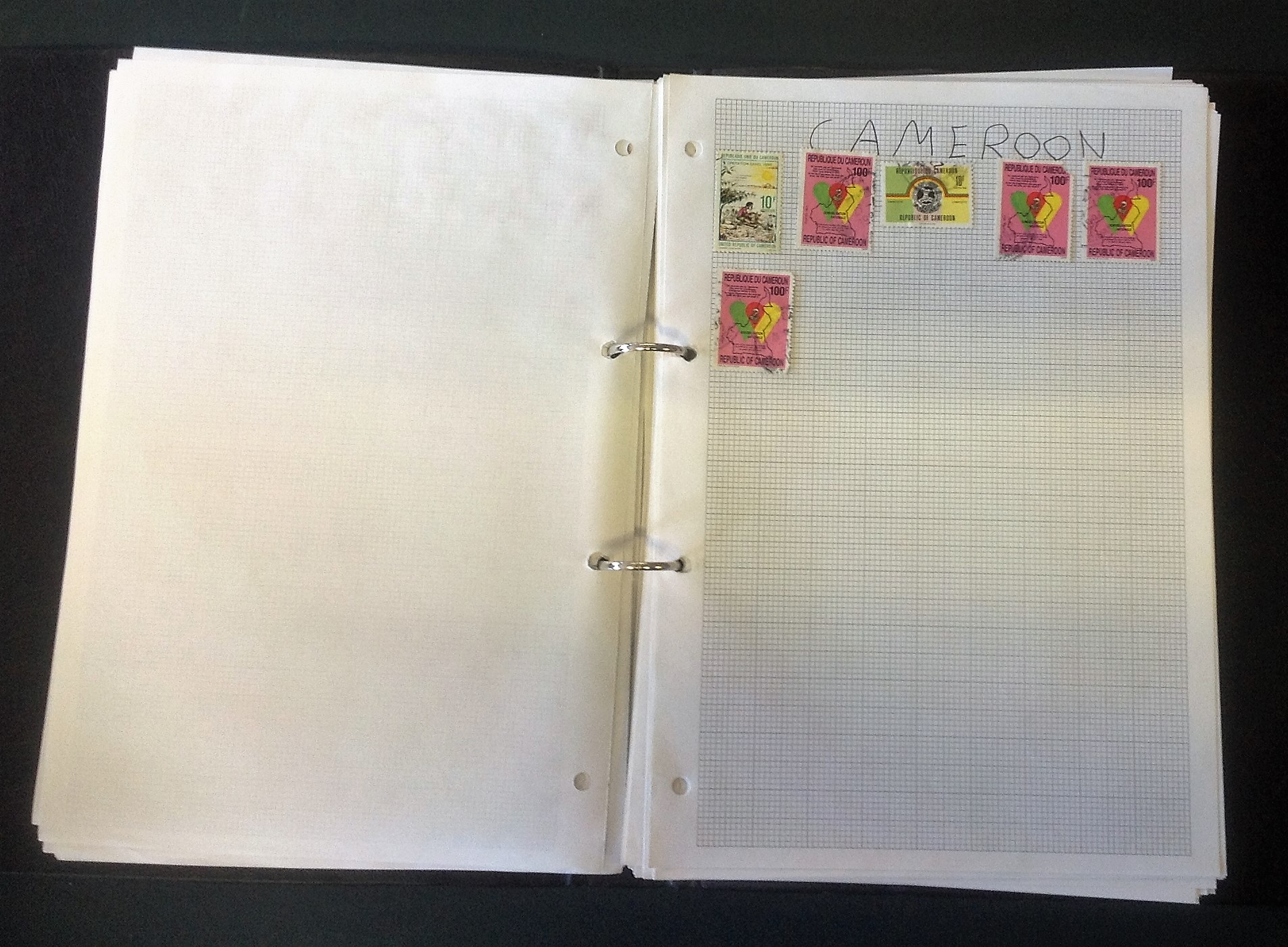 World stamp collection in ring binder. 50+ pages. Includes Singapore, Russia, Kenya, India, USA, - Image 6 of 8