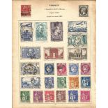 France and French colonies stamp collection on 27 loose album pages. Good condition. We combine