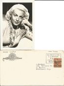 Lana Turner PRINTED signed photo and envelope from MGM 1946. Good condition. We combine postage on