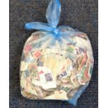 Worldwide stamp collection glory bag hundreds of stamps used cleaned mostly 1930s, 40s and 50s