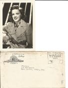 Judy Garland PRINTED signed photo and envelope from MGM 1945. Good condition. We combine postage