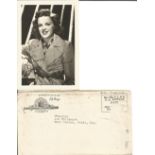 Judy Garland PRINTED signed photo and envelope from MGM 1945. Good condition. We combine postage