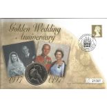 Golden Wedding anniversary coin FDC. Numbered 21307. Good condition. We combine postage on