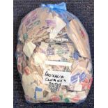 Australia stamp collection glory bag hundreds of stamps used cleaned mostly 1930s, 40s and 50s