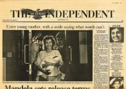 Newspaper collection. Includes Independent on Sunday 28/1/1990, The Independent 7/10/1986 and