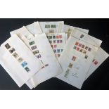 European stamp collection on 15 loose album pages. Includes Greece, Iceland, Italy and more. Good