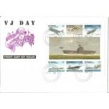 V J Day large 7 FDC's. Various postmarks. Good condition. We combine postage on multiple winning