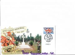 Bill Speakman VC signed Batu Gajah Memorial cover. Good condition. We combine postage on multiple