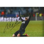 Football Lucas Moura signed 12x8 colour photo pictured celebrating while playing for Paris St