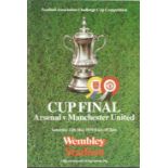 Football Arsenal v Manchester United vintage programme FA Cup Final Wembley Stadium 12th May 1979.