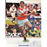 Rugby League Andy Farrell 18x14 signed montage photo picturing The Wigan legend during his playing