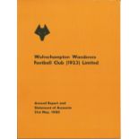 Football Wolverhampton Wanderers annual report and statement of accounts booklet 31st May 1980. Good