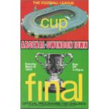 Football Arsenal v Swindon Town vintage programme League Cup Final Wembley Stadium 15th March