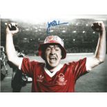 Football John Robertson signed 12x8 colourised photo pictured celebrating after Nottingham Forest