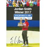 Golf Jordan Smith 12x8 signed colour photo picture holding the 2017 European Open Championship
