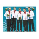 Olympics Tom Brewster signed 6x4 colour photo of the silver medallist in curling at the 2014