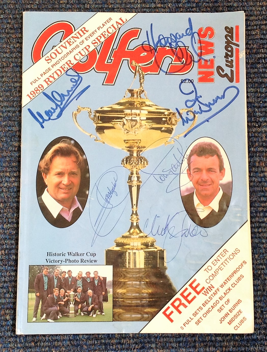 Golf 1989 Ryder Cup signed Golfers News paperback book 12 signatures includes legends of the game