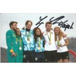 Olympics Thomas Zajac and Tanya Frank signed 6x4 colour photo of the Bronze medallists in the