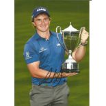 Golf Paul Dunne 12x8 signed colour photo pictured with The 2017 British Masters Trophy. Good
