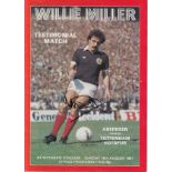 Willie Miller 1981, Official Programme For Miller's Testimonial, Aberdeen V Tottenham In 1981,