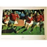 Rugby Union Ieuan Evans signed 23x17 rolled print picture in action for the British Lions against