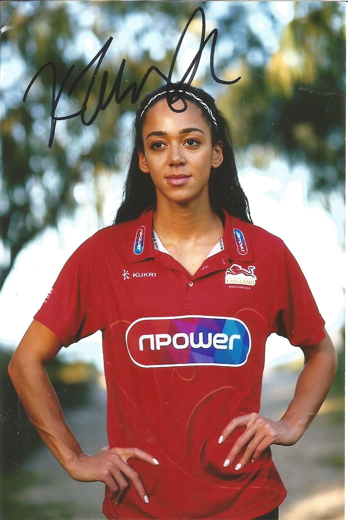 Athletics Katarina Johnson Thompson signed 6x4 colour photo of the 2019 World Heptathlon Champion