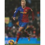 Football Eiour Gudjohnsen signed 10x8 colour photo pictured in action for Barcelona. Good Condition.