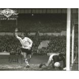 Football Cliff Jones signed 10x8 black and white photo pictured celebrating while playing for