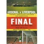 Football Arsenal v Liverpool vintage programme FA Cup Final Wembley Stadium 8th May 1971. Good