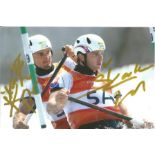 Olympics Peter and Ladislav Skantar signed 6x4 colour photo of the gold medallists in the C2