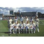 Cricket England multi signed 1997 Ashes team photo 11 signatures include Mark Ealham, Robert