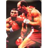 Boxing James Bonecrusher Smith signed 6x12 colour photo pictured in action against Mike Tyson in